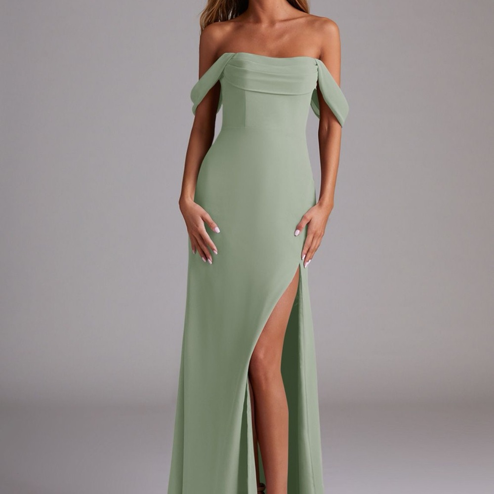 Azazie Strapless Dusty Sage Green Dress